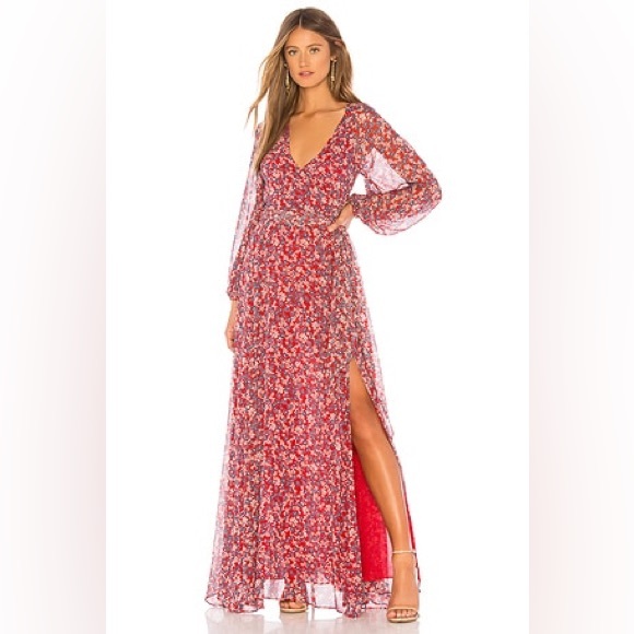 NICHOLAS Dresses & Skirts - Nicholas Long Sleeve Wrap Maxi Dress